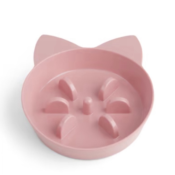 EveryYay Cat Head Slow Feeder 1.6 Cups Mauve Cat Bowl - Picture 1 of 5